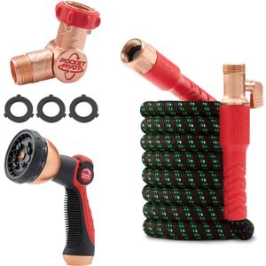 Pocket Hose Ballistic Double UV Edition 25 FT Expandable Garden Hose w/Pocket Pivot Swivel Connector, Anti-Burst Sleeve Reinforced w/Bulletproof Fiber, Lightweight, No-Kink, Compact, AS SEEN ON TV