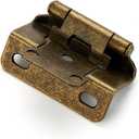 Ravinte 10 Pack 5 Pairs Semi-Overlay 1/2 inch Self-Closing Face Frame Cabinet Hinges Antique Brass Half Wrap-Around Kitchen Cabinet Door Hinges Face Mount Cabinet Hardware