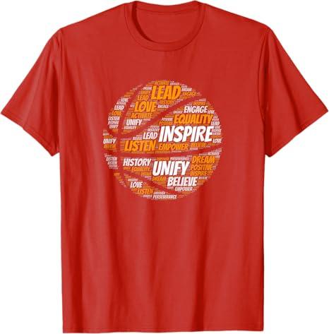 Motivational Quote Basketball Inspiring Words T-Shirt. Red, M