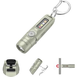 S15Pro 7075 Aluminum Alloy Keychain Flashlight Rechargeable, 750 Lumen EDC Pocket Flashlight, Mini Flashlight with Side Light 5 Modes+365nmUV for Detection Banknotes, Camping, Emergencies