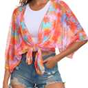 RELLECIGA Beach Cover Up for Women Swimsuit Kimono Cardigans Loose Casual Bathing Suit Coverups (M)
