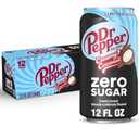 Dr Pepper Zero Sugar Creamy Coconut Soda, 12 fl oz cans, 12 Pack (EXP 10/24/26)