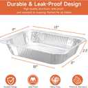 9x13 Aluminum Pans (30 Pack) Disposable Half Size Aluminum Foil Pans for Cooking, Baking, Meal Prep, Parties & Food Storage