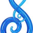 LCCCK 13" H Large Glass Sculpture Blue Hand Blown Glass Figurines Art Music Decor, Modern Red Glasses Decor Crystals Statue Knick Knacks- for Luxury Home Living Room Office Console Table Decoration