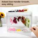 2 x Clear Doll Wardrobe Storage Box Compatible with 15/17cm Doll Clothes & Accessories, Clear Display Box Shelf, Includes 10 Hangers, 1 Rod & 2 Supports, Stackable