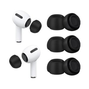 3 Pairs Replacement Ear Tips for Airpods Pro 2nd and Airpods Pro Generation with Portable Storage Box, Noise Reduction Hole & Built-in Dust Guard Screen, Silicone Ear Tips for Airpods Pro(Black, L)
