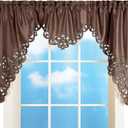 Collections Etc Elegant Scroll Window Valance Chocolate 58" X 36", Chocolate, 58" X 36"
