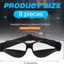 Weewooday 8 Pack Basketball Dribbling Goggles Adjustable Sport Training Glasses Black Dribble Goggles for Basketball Training Equipment for Men
