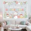 2 x Funrous Winter Wonderland Bulletin Board Decorations Set - Winter Classroom Decoration January Bulletin Boards Snowflake Pastel Groovy Snowman Xmas Cutouts for Christmas Holiday School Wall Decor