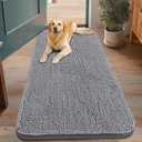 Smiry Dog Door Mat for Muddy Paws 48x30, Absorbs Moisture and Dirt Doormat, Non-Slip Washable Quick Dry Chenille Front Door Mat Indoor Entrance, Entryway Carpet for Inside Floor, Grey