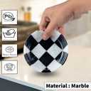 Marble Spoon Rest for Stove Top, Checkered Kitchen Utensil Holder, Coffee Bar Accessory, White Black