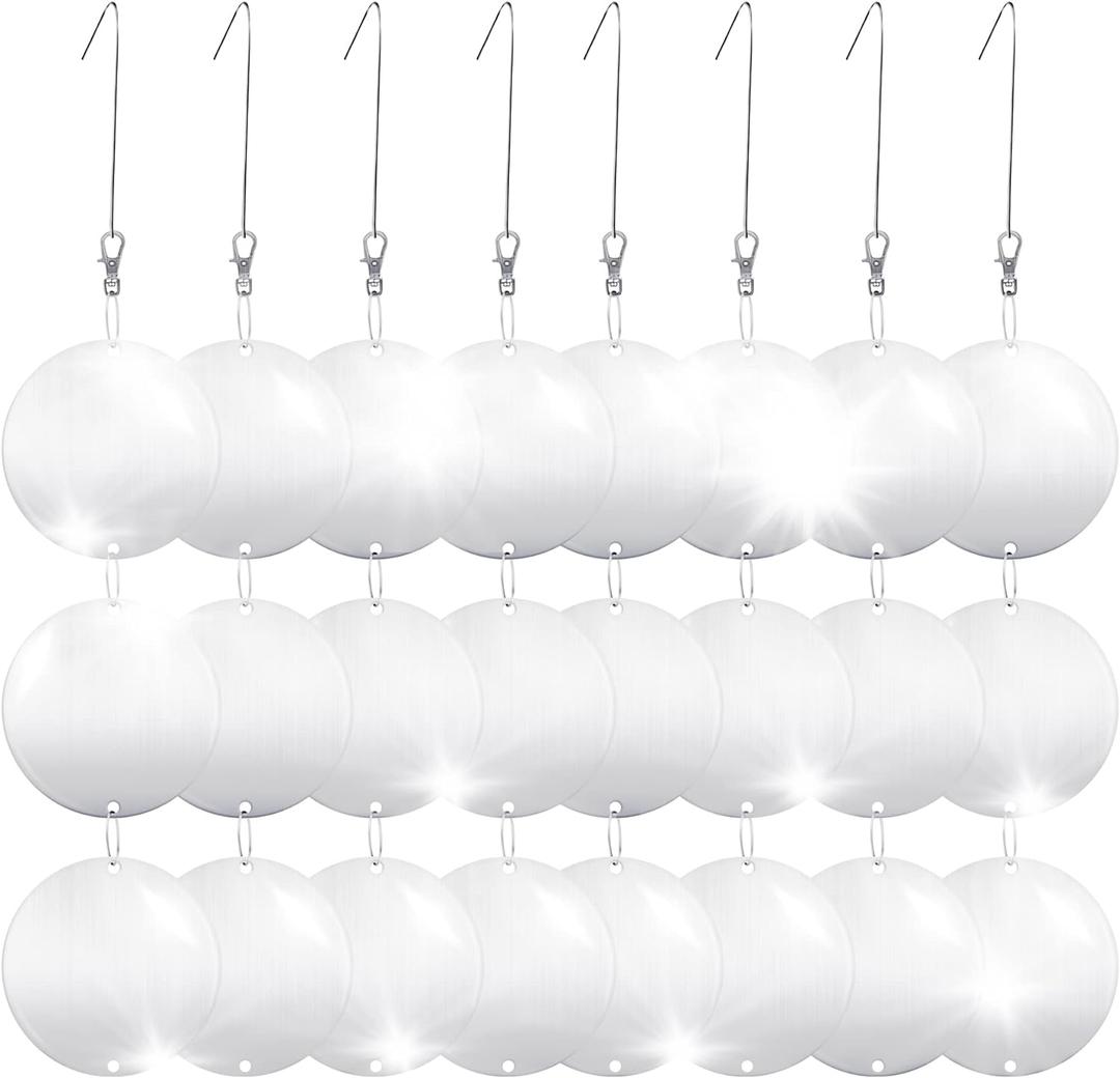 Hedoc Reflective Bird Scare Discs Set, 24PCS Large Double-Sided Bird Deterrents for Outside, Bird Reflectors to Keep Birds, Woodpeckers, Pigeons Away from House, Outdoor Garden, Patio and Yard