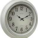 Kiera Grace Large Emmerson Round Wall Clock, 20" x 20", White