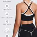 Aoxjox Women's Workout Sports Bras Takes Two Bra High Impact Training Fitness Running Yoga Crop Tank (M)