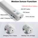 Rechargeable LED Strip Lights for Cabinets - LUXJET 2M Cool White Motion Sensor led Strip Lights for Bedroom, Kitchen, Under Cabinet, TV, Stairs, Door Frame (1Pack)