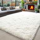 8x10 Area Rugs for Living Room, Ultra Soft Fluffy Large Shaggy Rug Carpet for Bedroom, Non-Slip Fuzzy Plush Rugs for Nursery Boys Girls Kids Room Modern Indoor Home Decor, Cream White