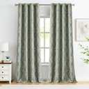 jinchan 95% Blackout Curtains 96 Inches Long Green Geometric Printed Curtains Thermal Insulated Pattern Bedroom Curtains Modern Grommet Top Window Curtain Set Drapes, 2 Panels Sage Green