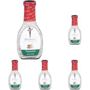 Skinnygirl Fat-Free Salad Dressing, Sugar-Free Poppyseed, 8 Ounce (Pack of 5), Best By Apr 29, 2027