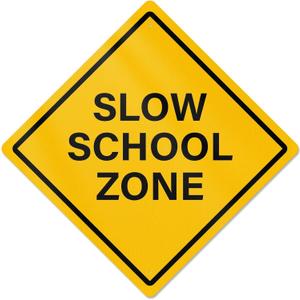 Slow School Zone Sign 24 × 24 Inches Reflective Aluminum Signs
