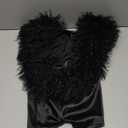 Unybwonn Women Sexy One Piece Jumpsuits Halter Backless Sleeveless Feather Shorts Bodysuits Romper Club Party Outfits (Small, 00black)