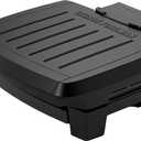 George Foreman Fully Submersible Grill, NEW Dishwasher Safe, Wash the Entire Grill, Easy-to-Clean Nonstick, 4 Serving, Black/Grey
