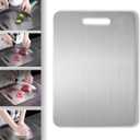 Oversized cutting board,Titanium Cutting BoardNew Upgrade Pure Titanium Cutting Boards For Kitchen, 1 Pack Double Sided Medical-grade Cutting Mat, Stainless Non Stick Chopping Board(23.6 * 15.7inch)