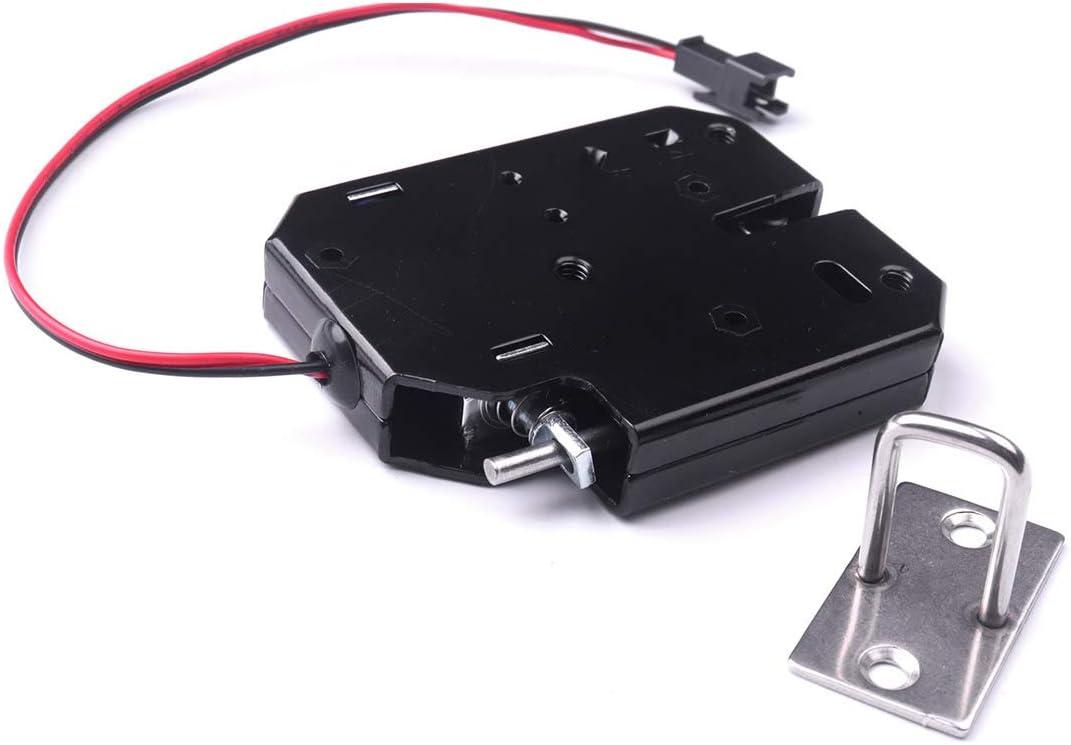 ATOPLEE Electronic Lock, 1pcs DC 12V 2A Carbon Steel Solenoid Cabinet Spring Lock for Drawer Locker (73X58X13mm)