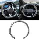 Zpana Carbon Fiber Car Steering Wheel Cover, Leather Non-Slip Vehicle Steering Wheel Cover for 14.5-15 Inch, Comfortable Auto Interior Protector Decoration Accessories, Universal Fit(Silver)
