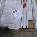 Canopy Full Bed Frame Platform Heavy Duty Steel Slat and Support with Headboard and Footboard No Box Spring Required White