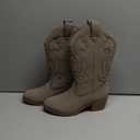 Soda Red Reno Western Cowboy Pointed Toe Knee High Pull On Tabs Boots All-White 8.0M