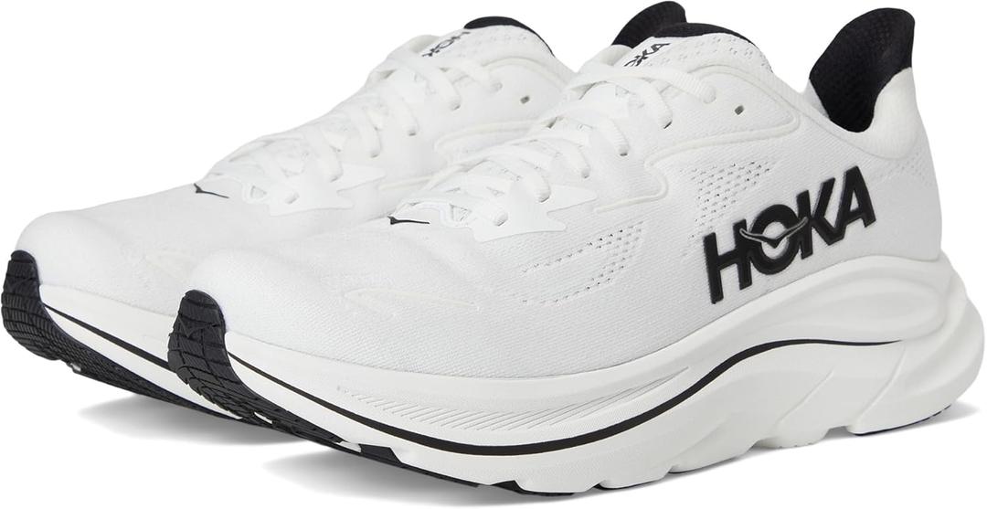 HOKA Men's Clifton 10 Sneaker (11.5, White/Black)