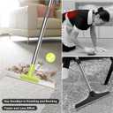 MAVRIZ Carpet Rake for Pet Hair Removal with Dual Copper Blades, 57" Long Handle Pet Hair Remover for Carpet, Cat Dog Hair Remover Carpet Scraper