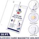 20-Pack One Touch Sleeved-Card Magnetic-Holders - 35PT Trading Card Holders, UV Protection Clear Acrylic Card Cases, Magnet Case Protectors for Game Cards, Baseball Cards, Sports Cards, Standard Cards