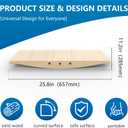 Wood Balance Board for Standing Desk - 360 Wobble Board for Anti-Fatigue & Core Strength Training - Anti-Slip Rocker for Surf, Skate & Ski Simulation, Supports 330lbs