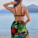 AI'MAGE Sarong Wraps for Women Swimsuit Coverups Beach Bathing Suit Cover Up Tassels Bikini Short Wrap Skirts for Swimwear (Green, XL)