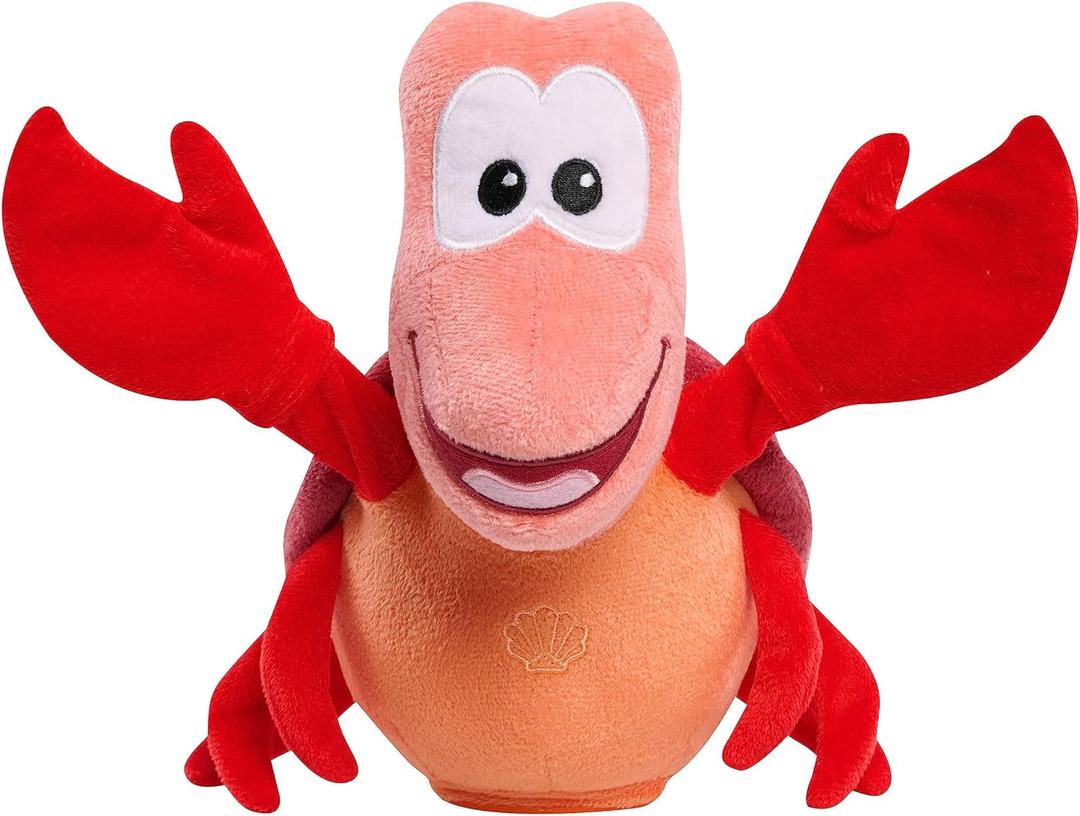 Disney Princess Singing and Snapping Sebastian 10-inch Plush Stuffed Animal, Red Crab, Kids Toys for Ages 3 Up by Just Play