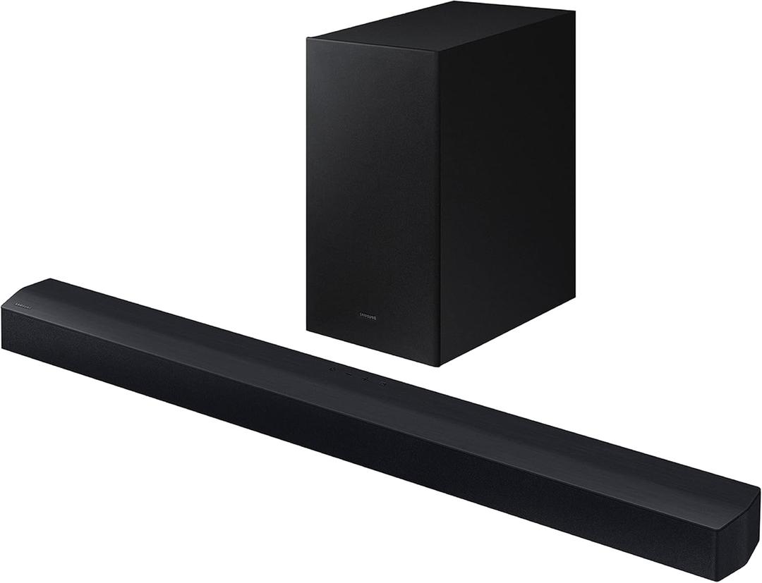Samsung HW-C450 2.1ch Soundbar w/DTS Virtual X, Subwoofer Included, Bass Boost, Adaptive Sound Lite, Game Mode, Bluetooth, Wireless Surround Sound Compatible