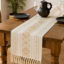 Table Runner 14 x 90 Inches Long Boho Rustic Decor with Tassels Modern Farmhouse Table Runner for Holiday Party Weddings