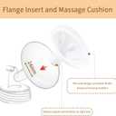 19mm Breast Pump Flange Insert Silicone Massage Pad Compatible with Spectra S1 S2 Breast Pump 24mm Shields, Reduce Nipple Tunnel Down to Correct Size Pump Parts