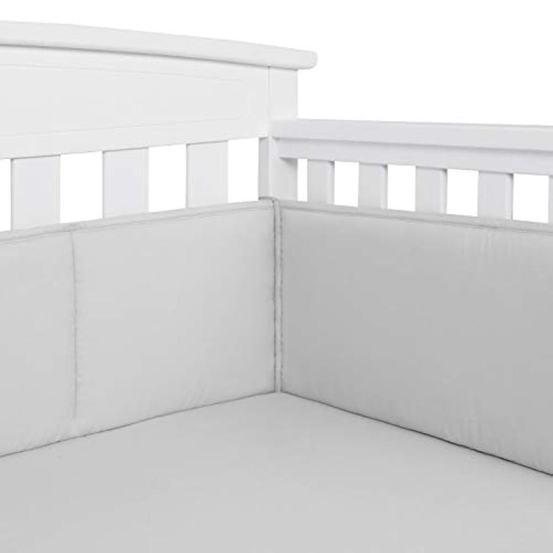 TILLYOU Microfiber Breathable 4 Piece Crib Bumper 9,5in×27in. 9,5in×51in.
