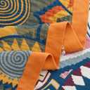 Boho Throw Blanket for Bed 100% Cotton Bohemian Blankets Ultra Soft Woven Muslin Decorative Blankets All Seasons Vintage Quilt Knitted Blanket for Sofa Chair (Colorful, 50"x60")