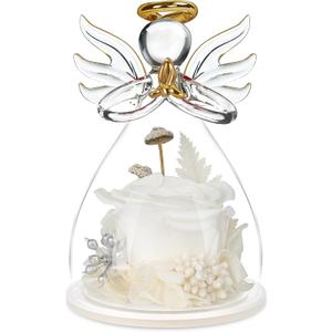Mothers Day Mom Gifts for Mom,Fresh Flowers for Delivery,Birthday Gifts for Women Her,Preserved Flowers in Angel Figurines,Angel Gifts for Moms Mothers Day Grandma Wife Sister Valentines,White Gift