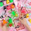 28 Pack Valentines Day Cards for Kids Classroom Valentines Day Gifts for Kids School with Poping Eye Animals Keychain Valentines for Class Valentines Exchange Cards Party Favors Exchange Gift Set
