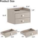 Vabches Floating Nightstand Set of 2 with 2 Storage Drawers and Charging Station Wood Wall Mounted Bedside End Table Modern Night Stands Set 2 for Bedroom,Small Space,Grey, 11.5 inches x 15.8 inches x 11.5 inches