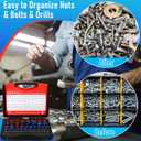 62 Pcs (50+12pcs) Thread Checker & Drill Checker, Nut and Bolt Threads Checkers, 27 Inch & 23 Metric Thread Gauge & 12 Drill Gauge Kit, nut Bolt Size Finder Checkers box for Quickly Identify