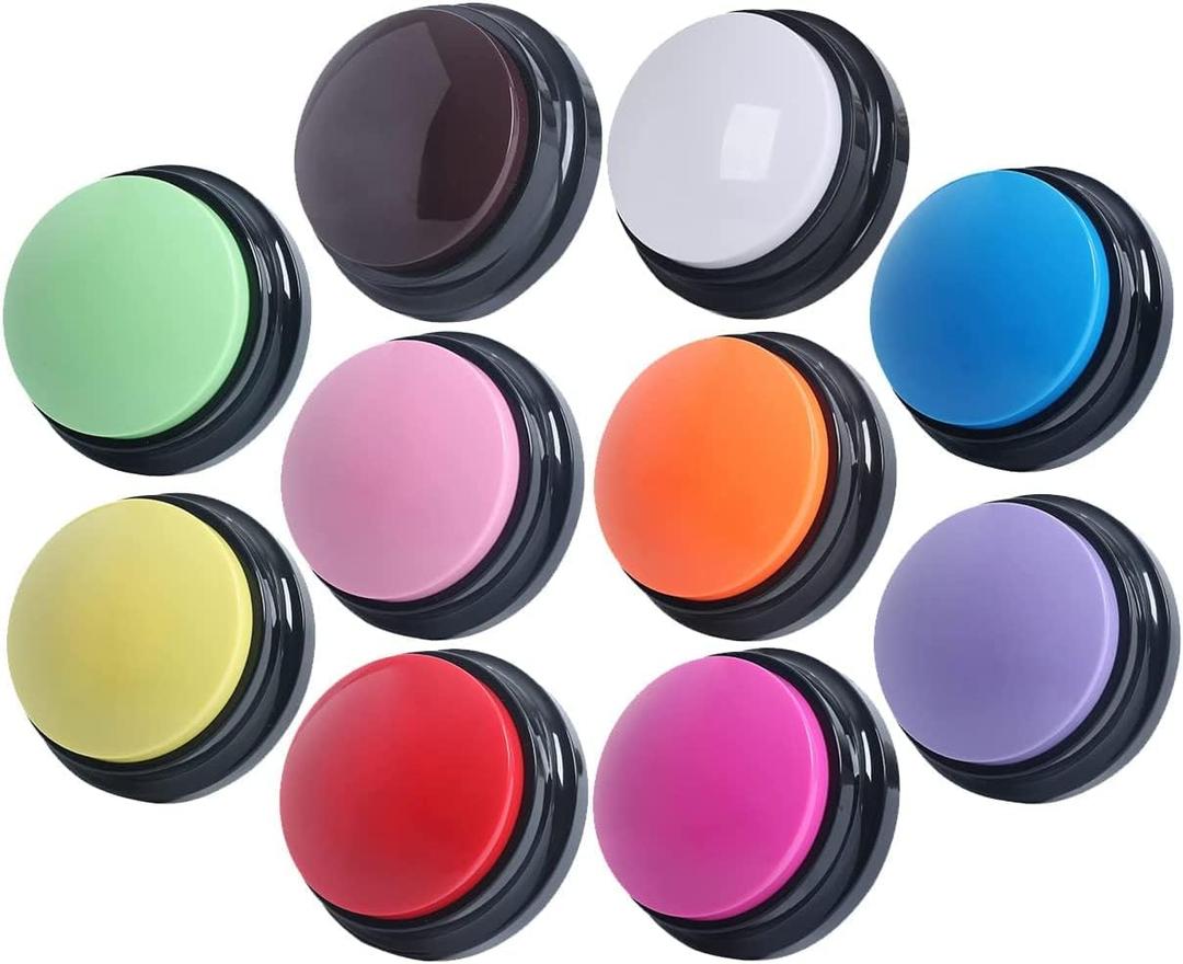 Voice Recording Button, 30 Second Record Button for Dog Pet Interactivity, Gift for Friend, Family,10 Color Have Coffee and White