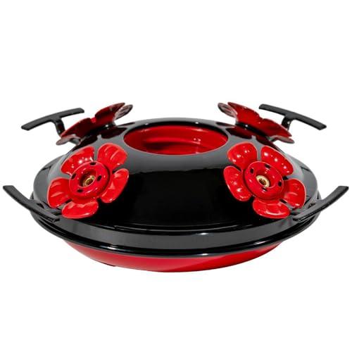 LaElvish Garden Upgraded Replacement Metal Base, Fits LaElvish Garden Hummingbird Feeders ONLY, No Leak No Rust, Safe for Hummingbird, Black+Red Feeding Ports, Containing 1 Metal Base