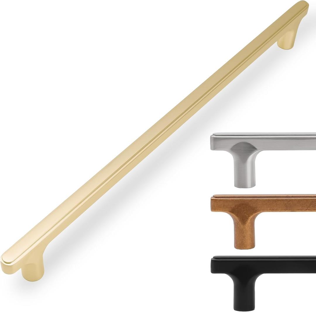 6 Pack 10 Inch Cabinet Pulls Brushed Brass Kitchen Cabinet Handles Zinc Alloy Drawer Pulls Solid Cabinet Hardware