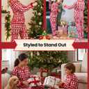 PATPAT Family Christmas Pajamas Matching Sets Holiday Christmas Pjs for Womens Kids Sleepwear including Socks (Red)