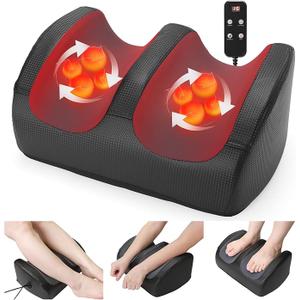 Foot and Calf Massager with Heating, Shiatsu Foot Machine with Massage Rollers, Deep Tissue Massager for Pain Relief, Remote Control with Cord, Gifts for Men and Women（Corded Version）